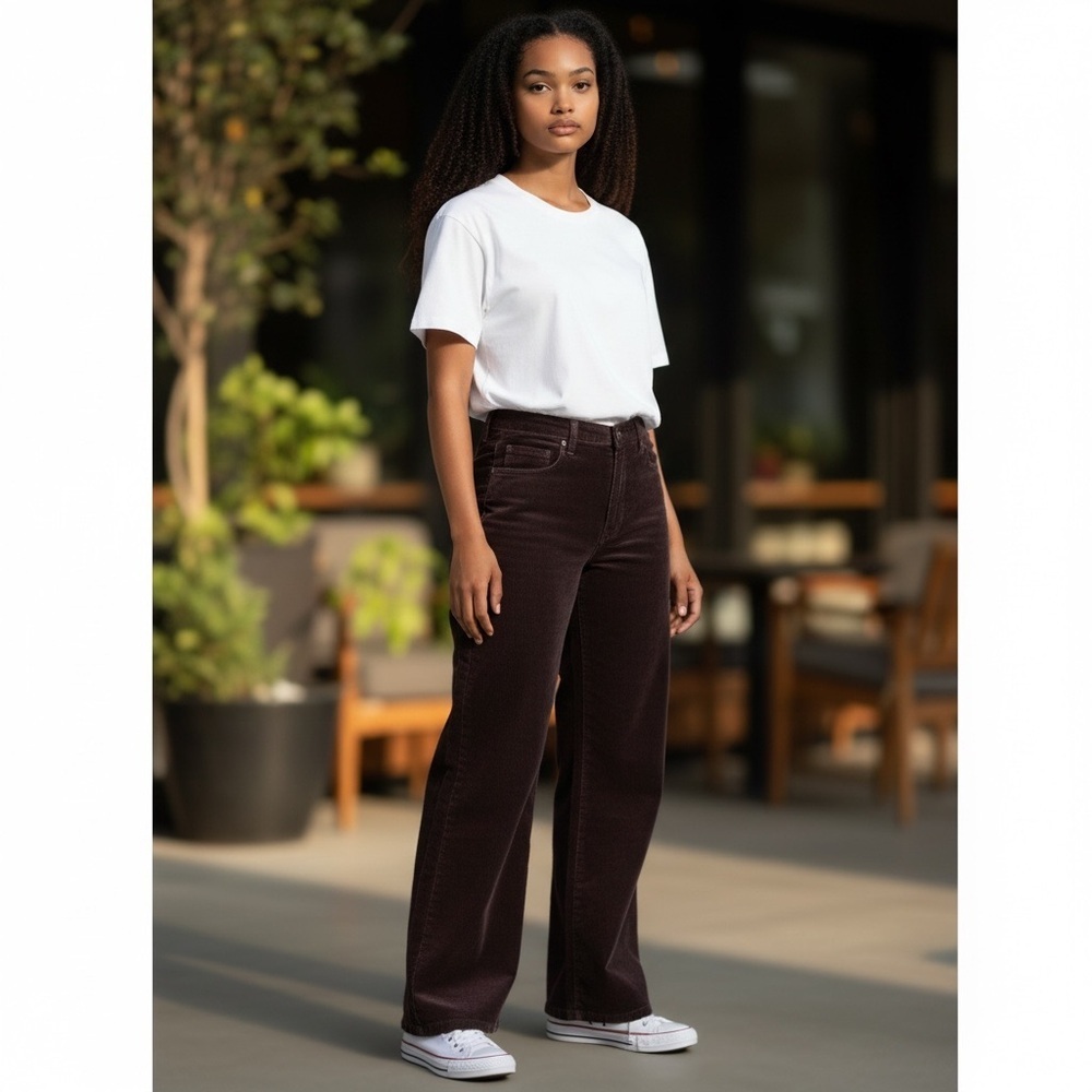Universal Thread Chocolate Women's Wide Leg Corduroy Super Soft 16